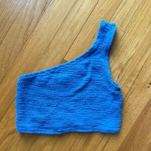 Ruched One Shoulder Cropped Tank Top